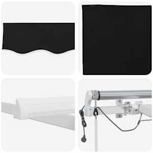Budsorovatelné zastřešení Černá 450 × 300 cm Polyester a kov - obrázek 10