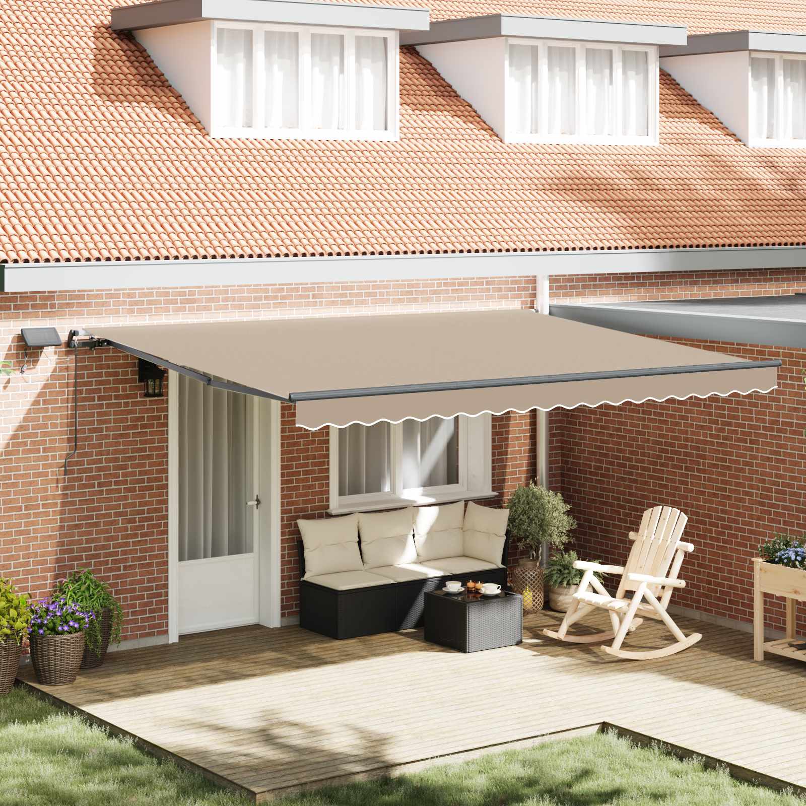 vidaXL Cortina Retractabilă Manual Bej 450 ×300 cm țesătură
