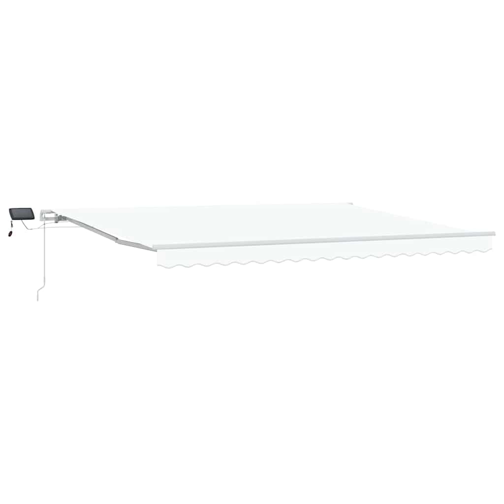 Manuaalinen Sisäänvedettävä Markiisi LED-valolla Valkoinen 450×300 cm