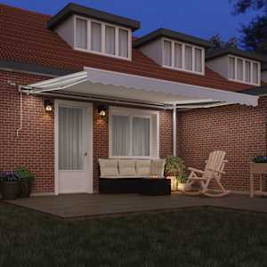 Retraktilna tenda Bela 450 × 300 cm Poliester in kovina - slika 3