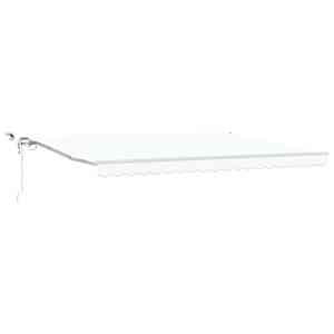 Retraktilna tenda Bela 450 × 300 cm Poliester in kovina - slika 2