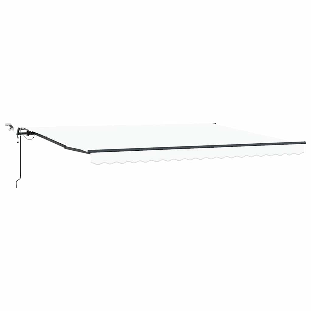 Automaattinen sisäänvedettävä markiisi LED-valolla Valkoinen 450×300 cm, vidaXL Markiisin vaihtokangas 4.5×3 m kehykseen Valkoinen