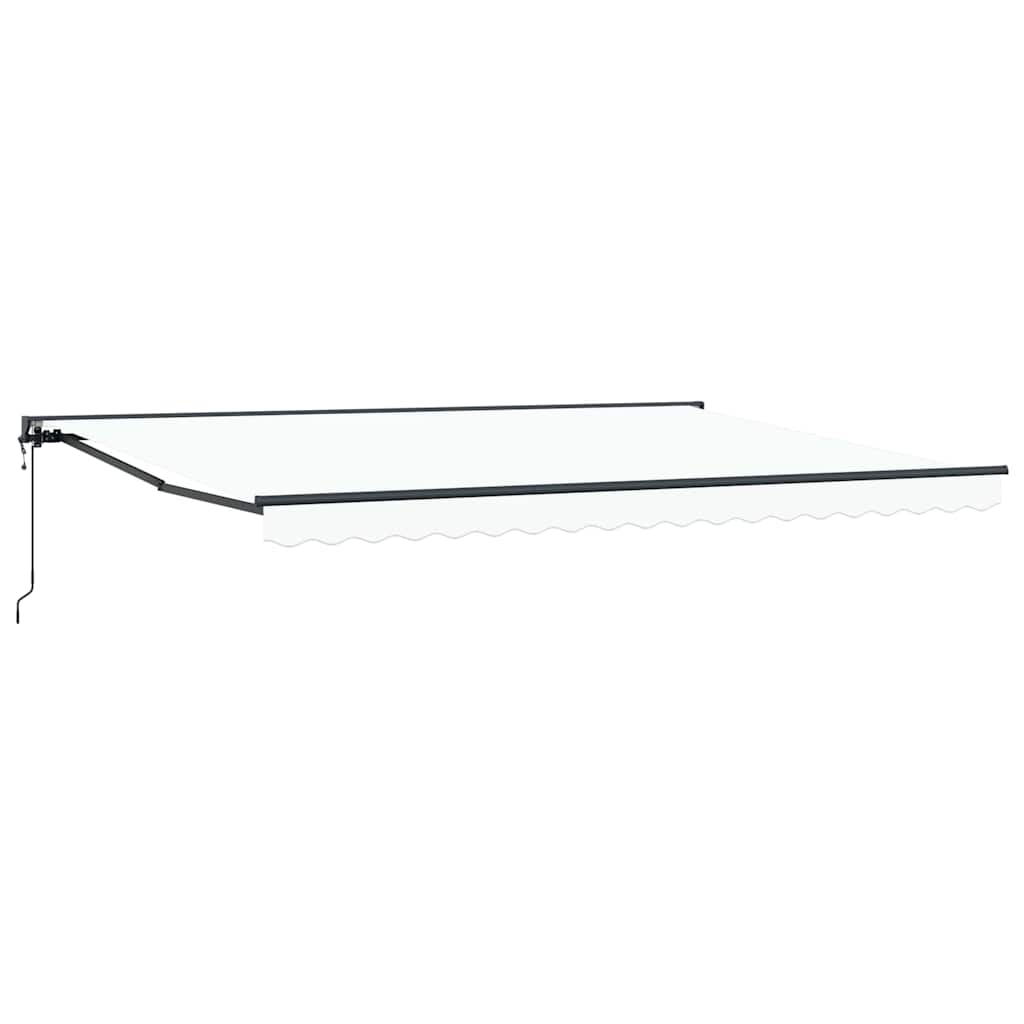 Vetoutuva markiisi Valkoinen 450×300 cm Polyesterikangas