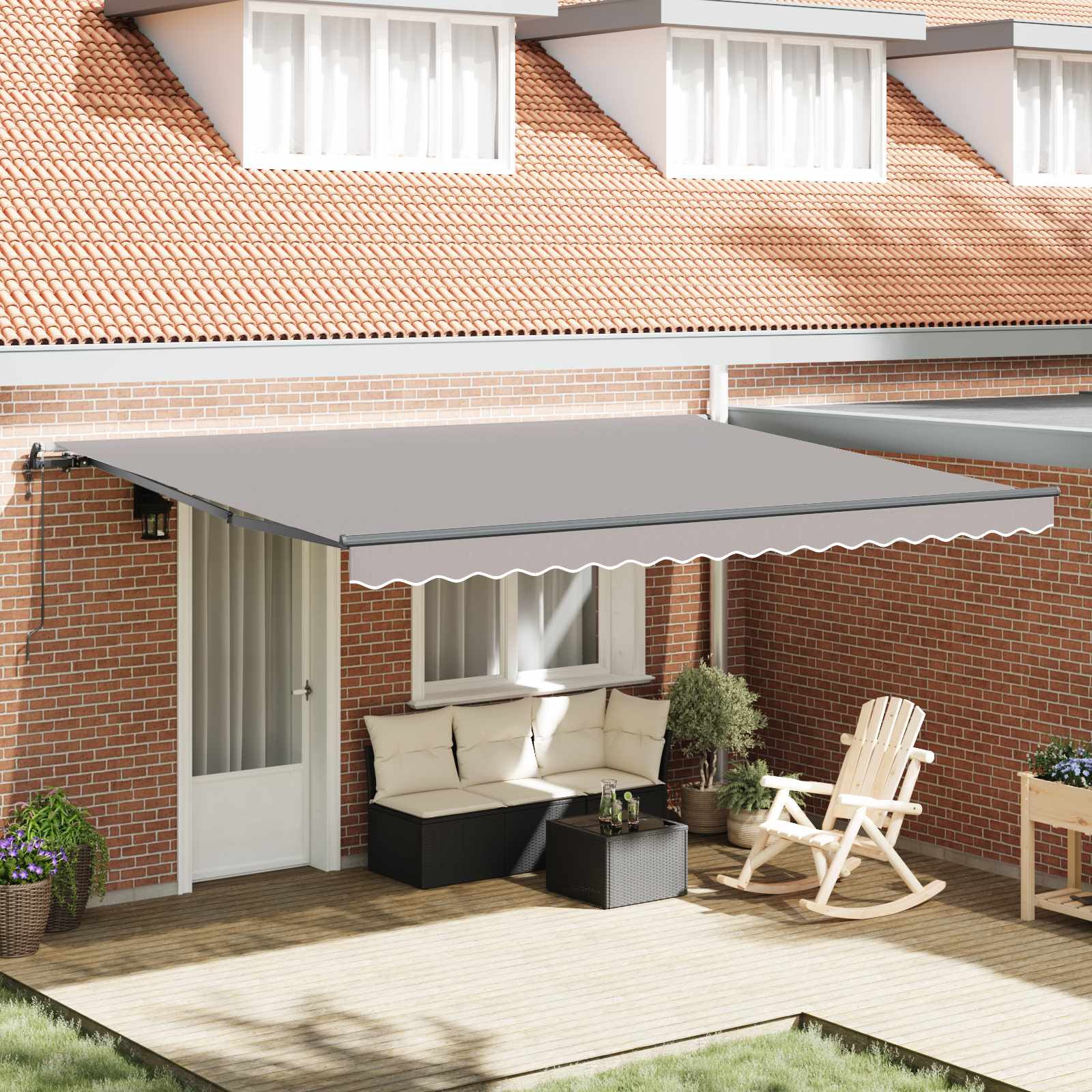 vidaXL Cortina Retractabilă Gri deschis 450 × 300 cm