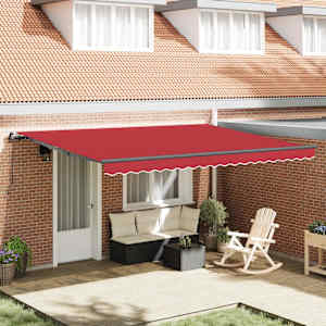 Budsorovatelné zastřešení Červená 450 × 300 cm Polyester a ocel