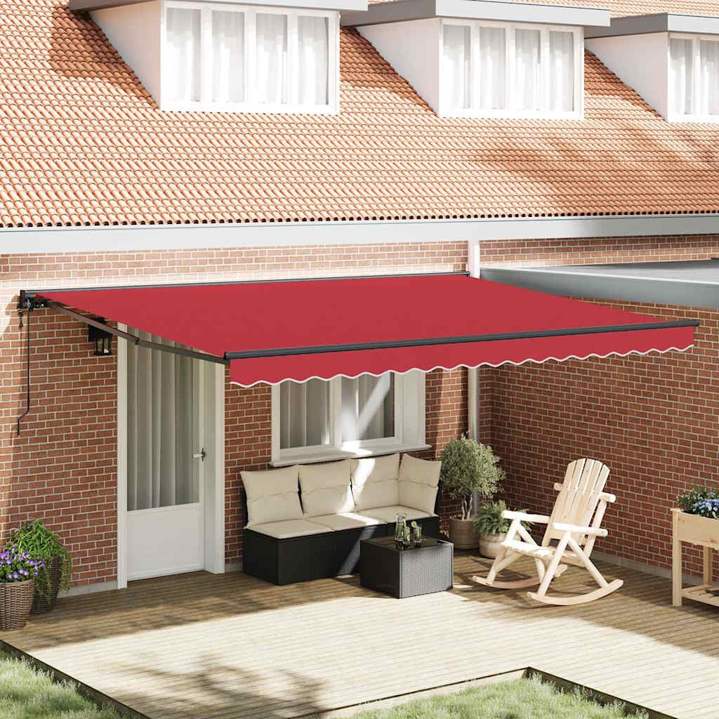 vidaXL Einziehbare Markise Rot 450x300 cm Stoff