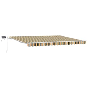 Stahovací markýza Zelená a žlutá 450 × 300 cm Látka a hliník - obrázek 2