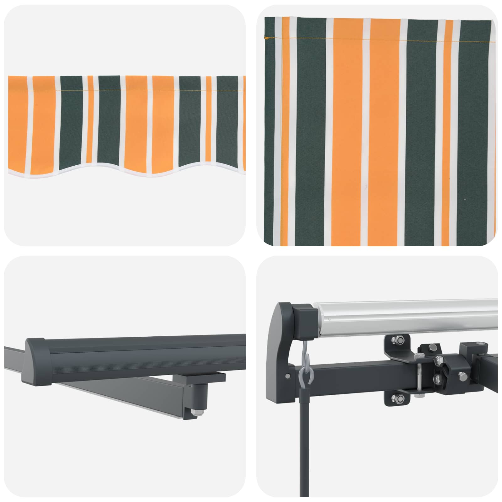 Inklapbaar Zonnescherm Groen en geel 450 ×300 cm Stof image 9