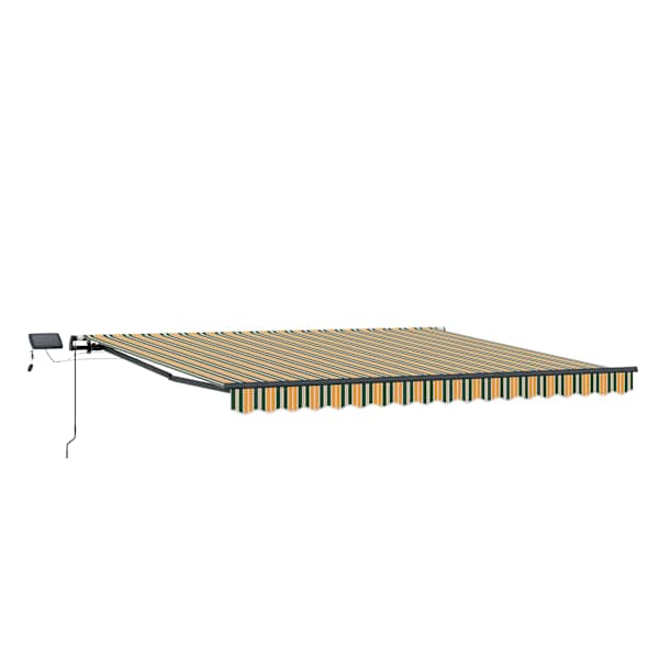 vidaXL Kokkuvolditav varikatus Roheline ja kollane 450 &times; 300 cm