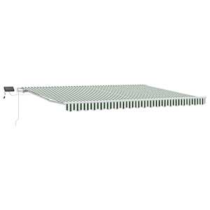 vidaXL Kokkuvolditav varikatus Roheline ja Valge 450 &times; 300 cm