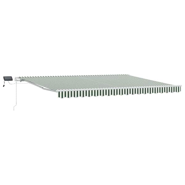 vidaXL Kokkuvolditav varikatus Roheline ja Valge 450 &times; 300 cm