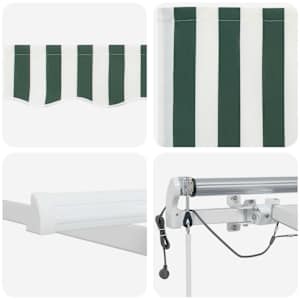 Stahovací markýza Zelená a bílá 450 × 300 cm Polyester - obrázek 10