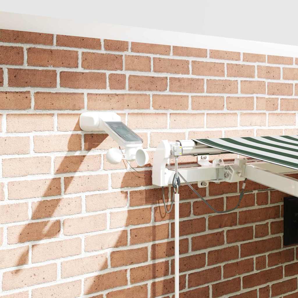 Inklapbaar Zonnescherm Groen en Wit 450 × 300 cm image 4