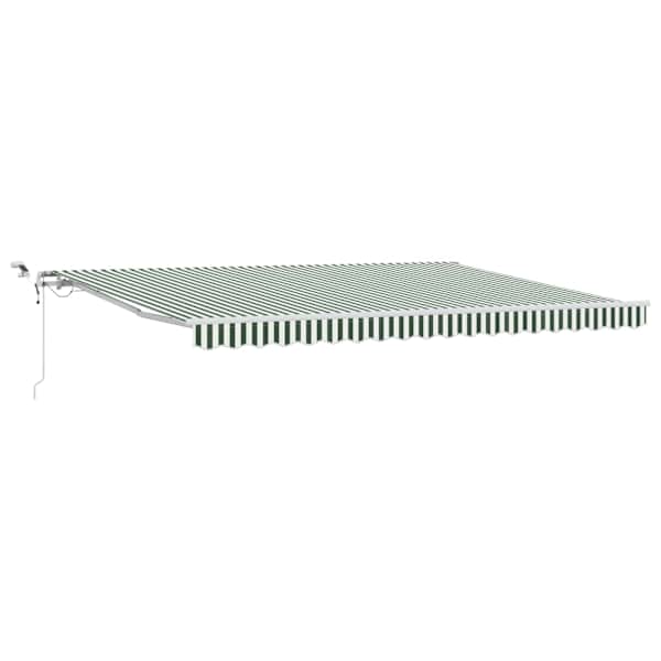 vidaXL Kokkuvolditav varikatus Roheline ja Valge 450 &times; 300 cm
