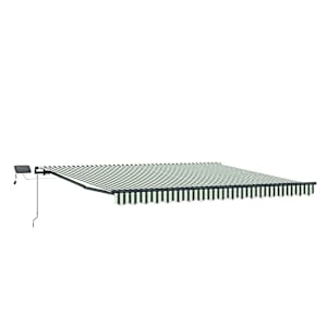 vidaXL Kokkuvolditav varikatus Roheline ja Valge 450 &times; 300 cm