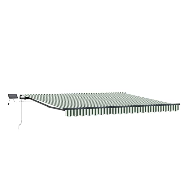 vidaXL Kokkuvolditav varikatus Roheline ja Valge 450 &times; 300 cm