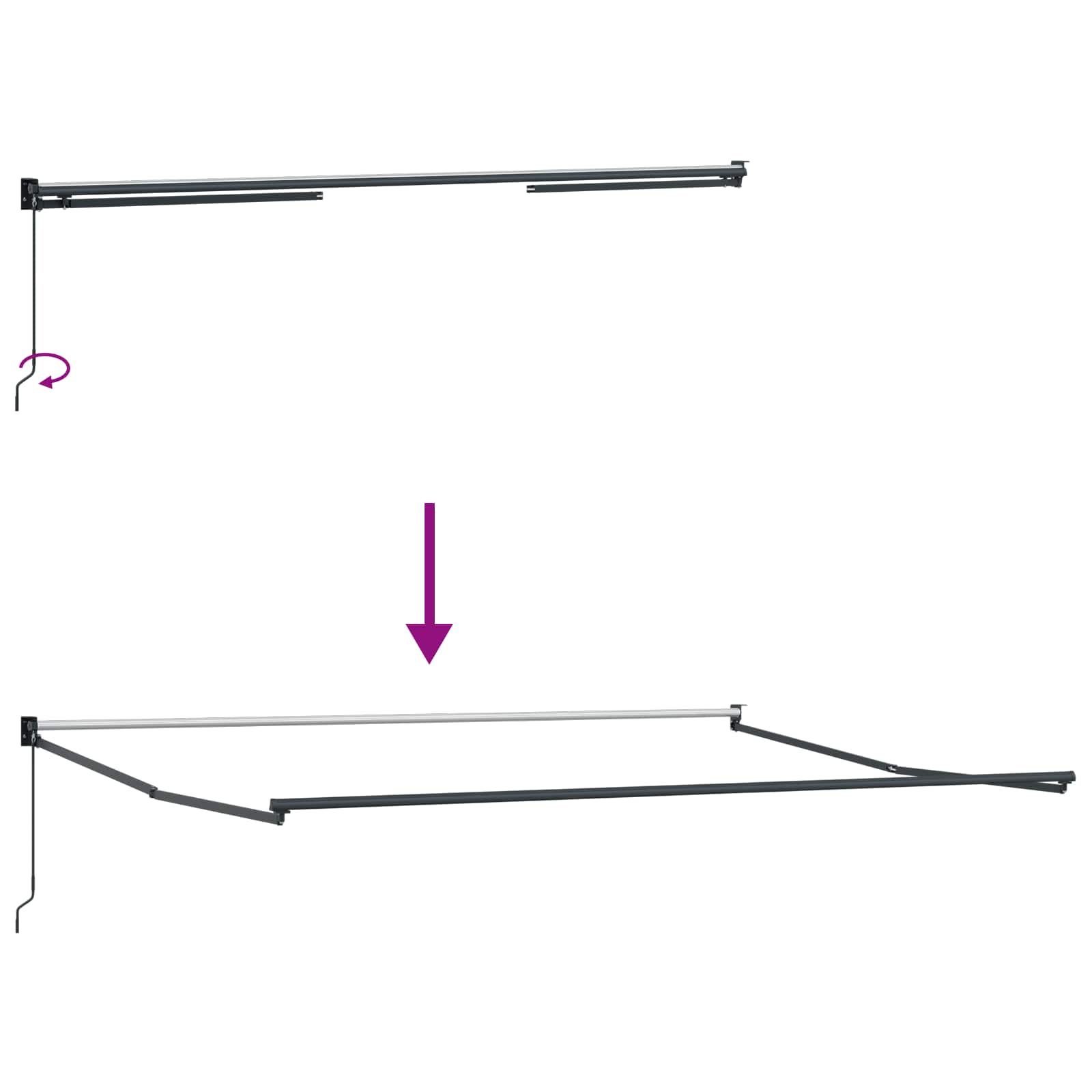 vidaXL Markise Grün und Weiß 450 x 300 x 165 cm Polyester und Metall – Bild 9