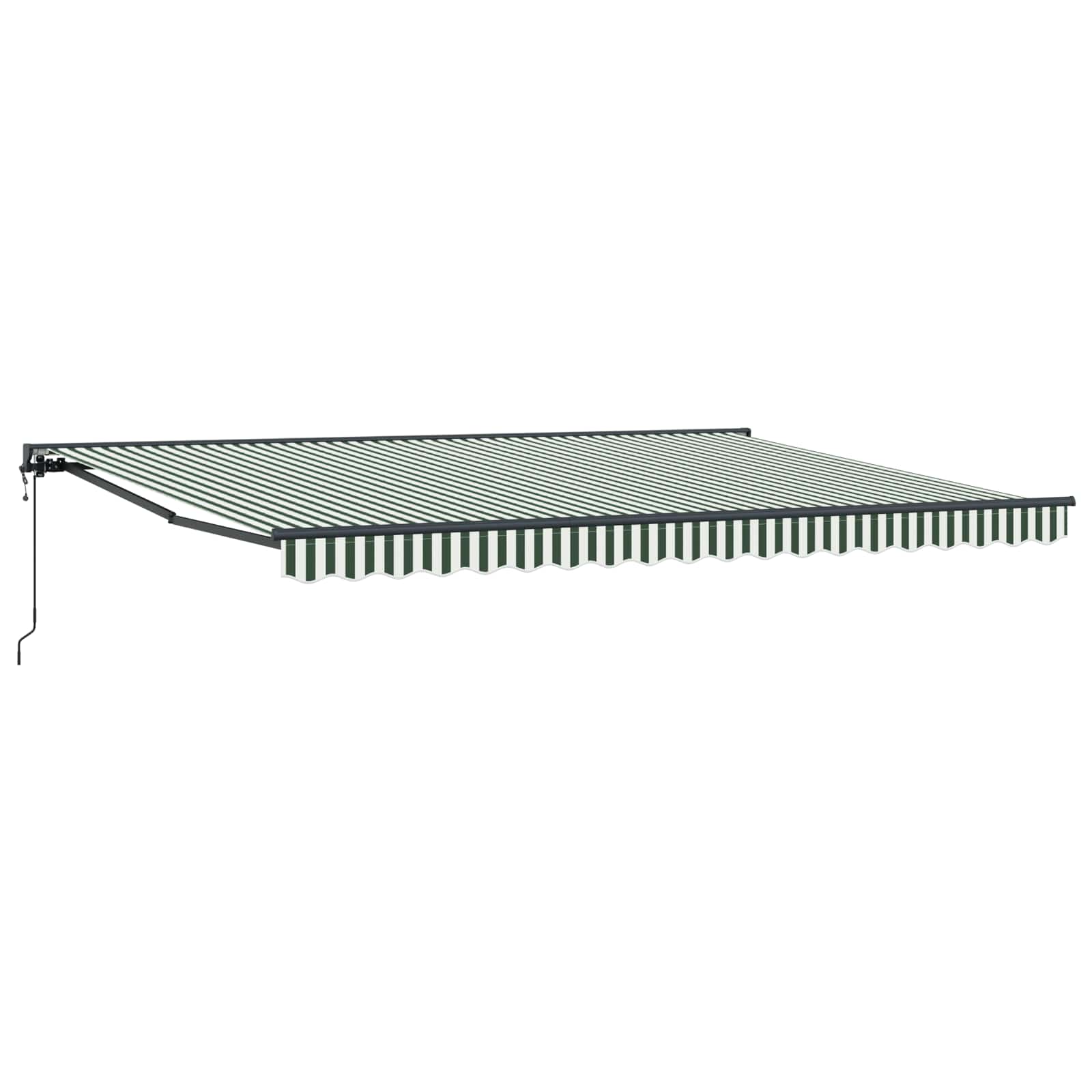 vidaXL Rám markízy Zelená a biela 450 × 300 cm Polyester s PU povrchom
