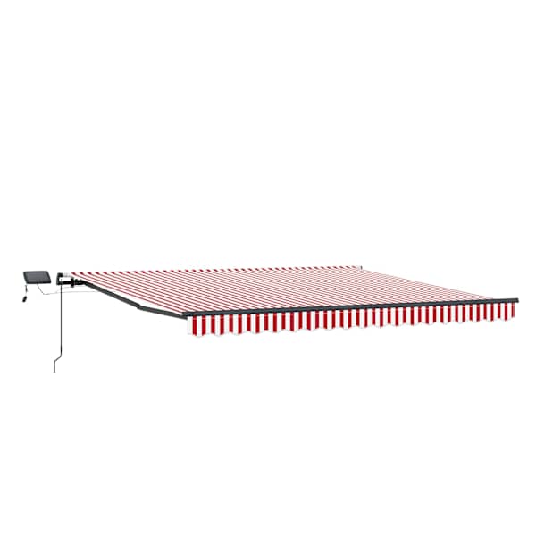 vidaXL Kokkuvolditav varikatus Punane ja valge 450 &times; 350 cm