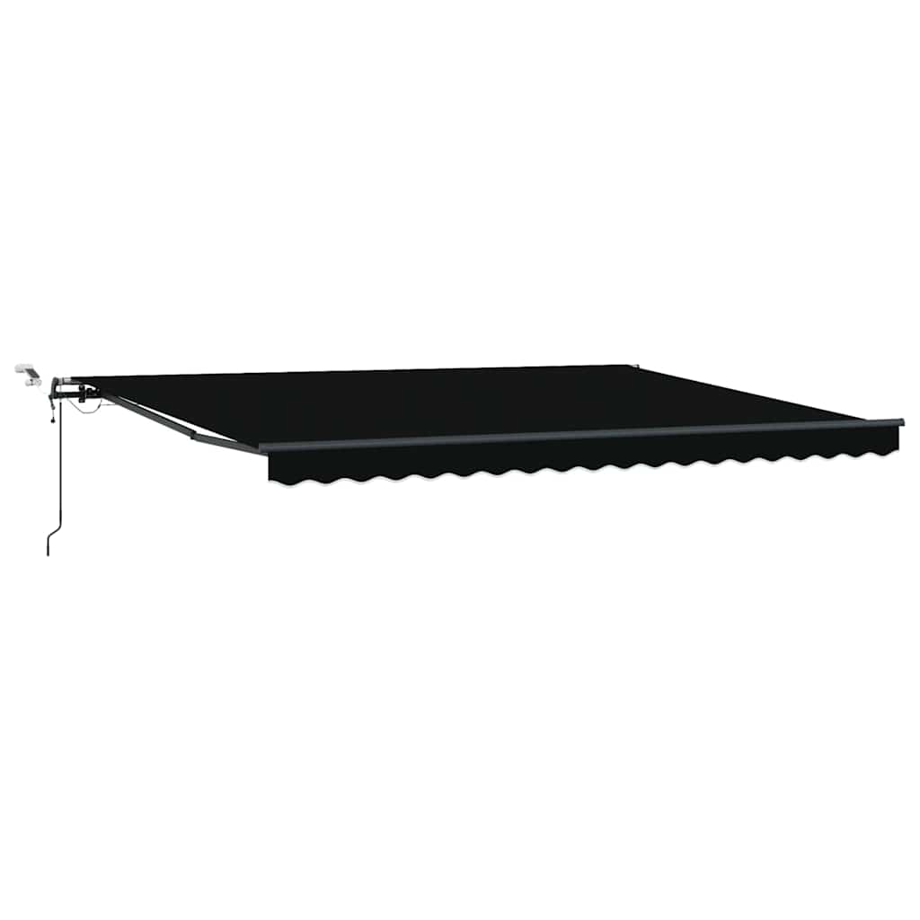 Automaattinen sisäänvedettävä markiisi LED-valolla musta 450×350 cm, vidaXL Markiisi vaihtokangas 4,5×3,5 m kehykseen musta