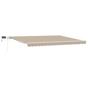 vidaXL Kokkuvolditav varikatus Beež 450 &times; 350 cm Kangas ja alumiinium