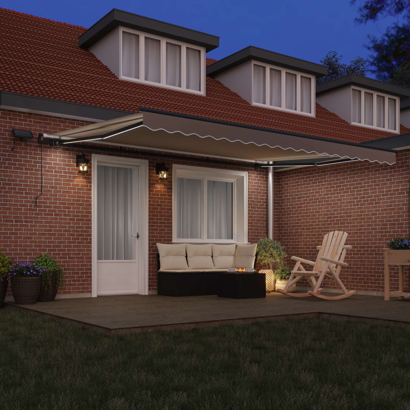 Inklapbaar Zonnescherm Beige 450 ×350 cm Stof image 3