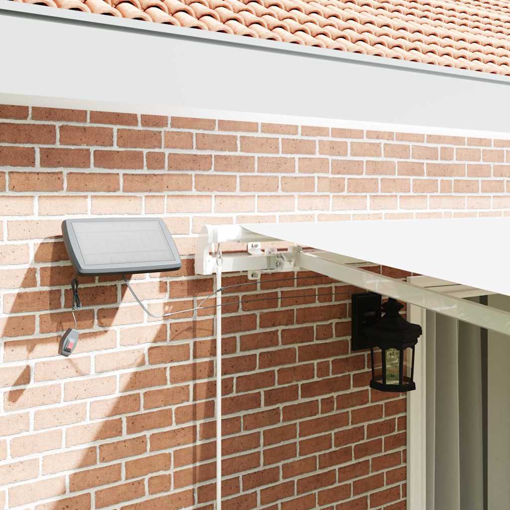 Inklapbaar Zonnescherm Wit 450 × 350 cm Stof en Staal image 4