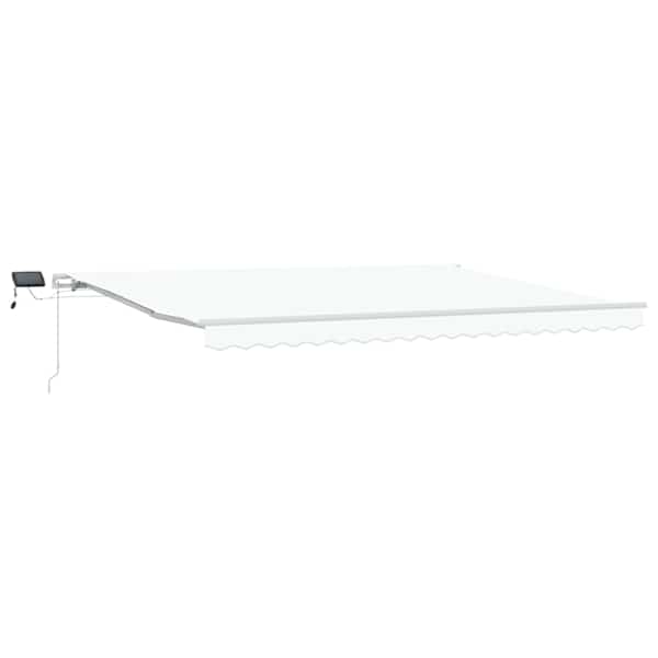 vidaXL Kokkuvolditav varikatus Valge 450 &times; 350 cm Kangas ja alumiinium