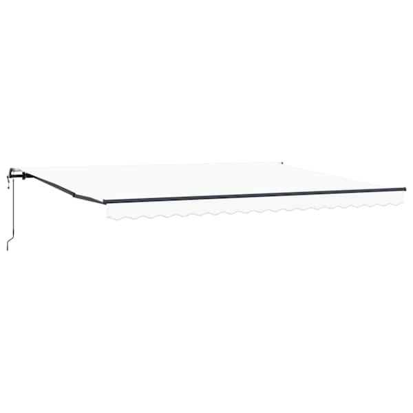 vidaXL Kokkuvolditav varikatus Valge 450 &times; 350 cm Kangas ja alumiinium