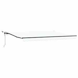 vidaXL Kokkuvolditav varikatus Valge 450 &times; 350 cm Pol&uuml;ester