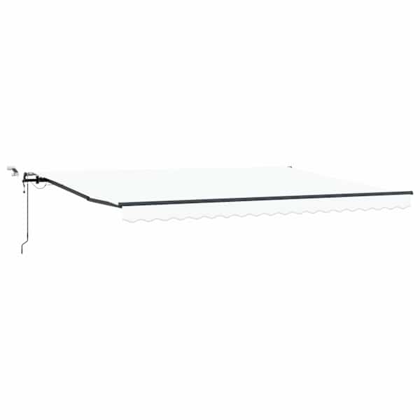 vidaXL Kokkuvolditav varikatus Valge 450 &times; 350 cm Pol&uuml;ester