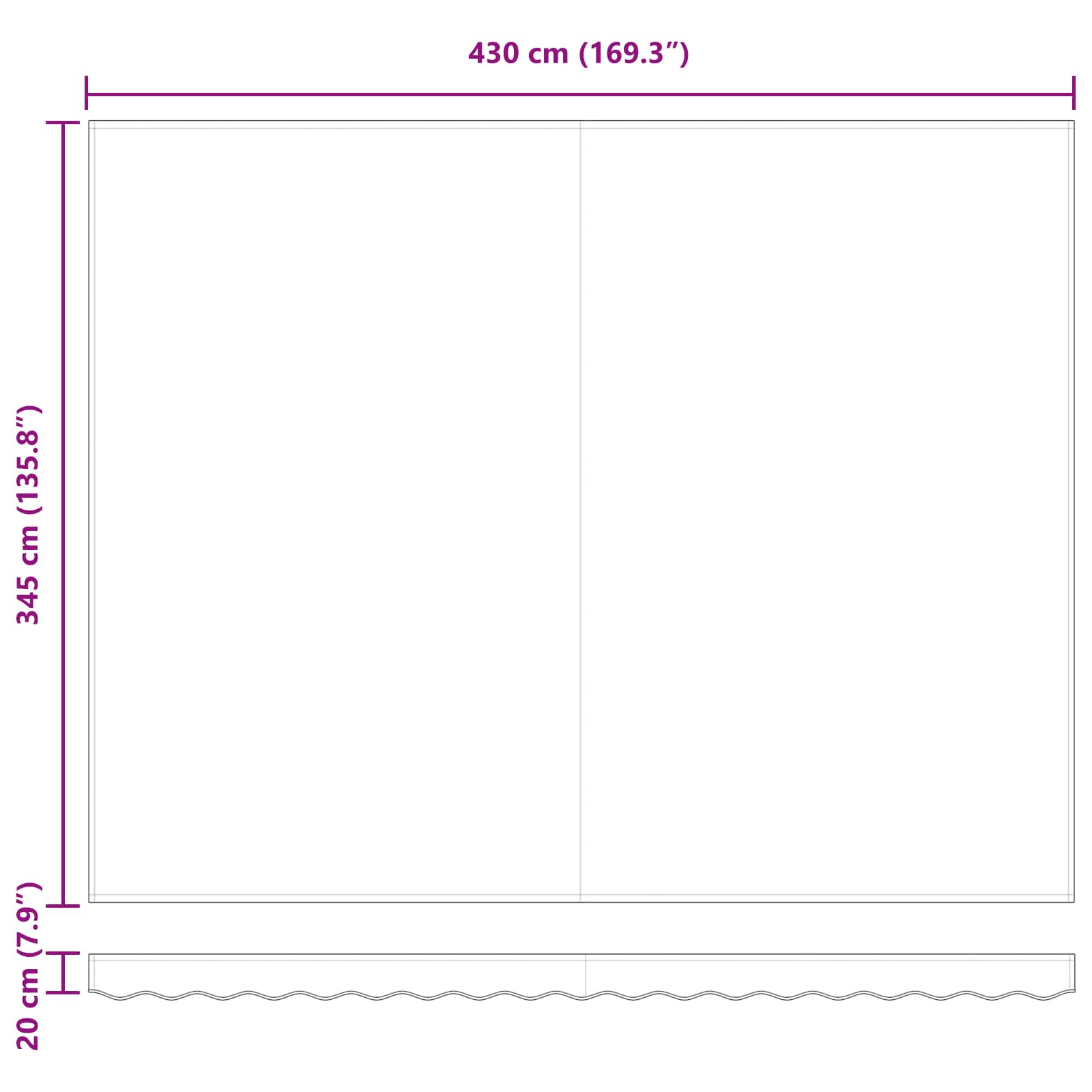 Plátno pro markýzu s Bílá 450 × 350 cm Polyester - obrázek 16