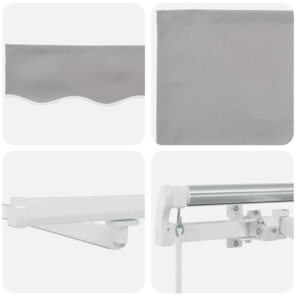 Inklapbaar Zonnescherm Lichtgrijs 450 × 350 cm Stof en Staal image 10