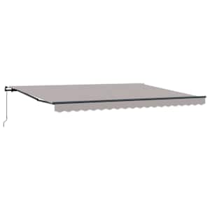 Stahovací markýza Světle šedá 450 × 350 cm Polyester a hliník - obrázek 2