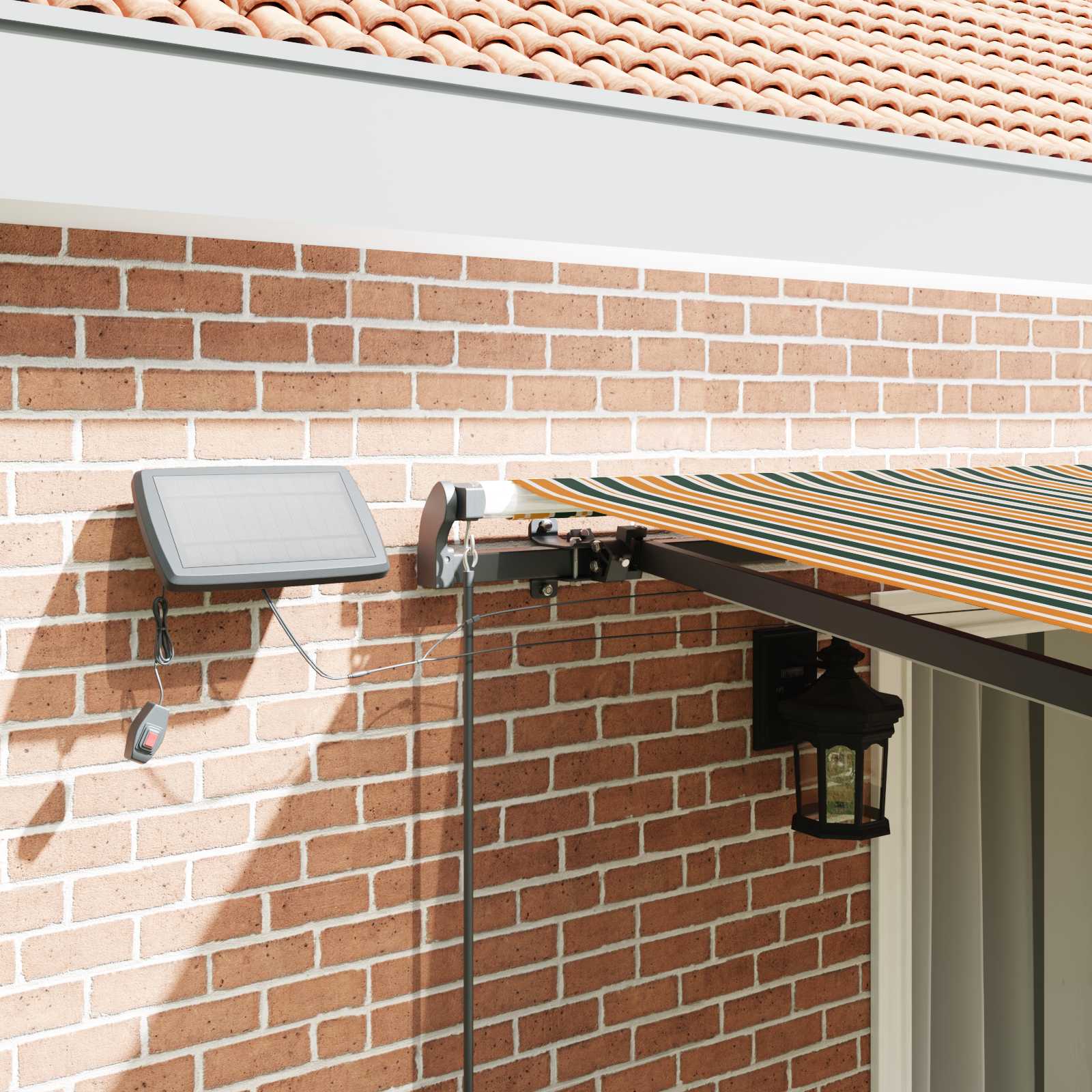 Inklapbaar Zonnescherm Groen en geel 450 ×350 cm Stof image 4