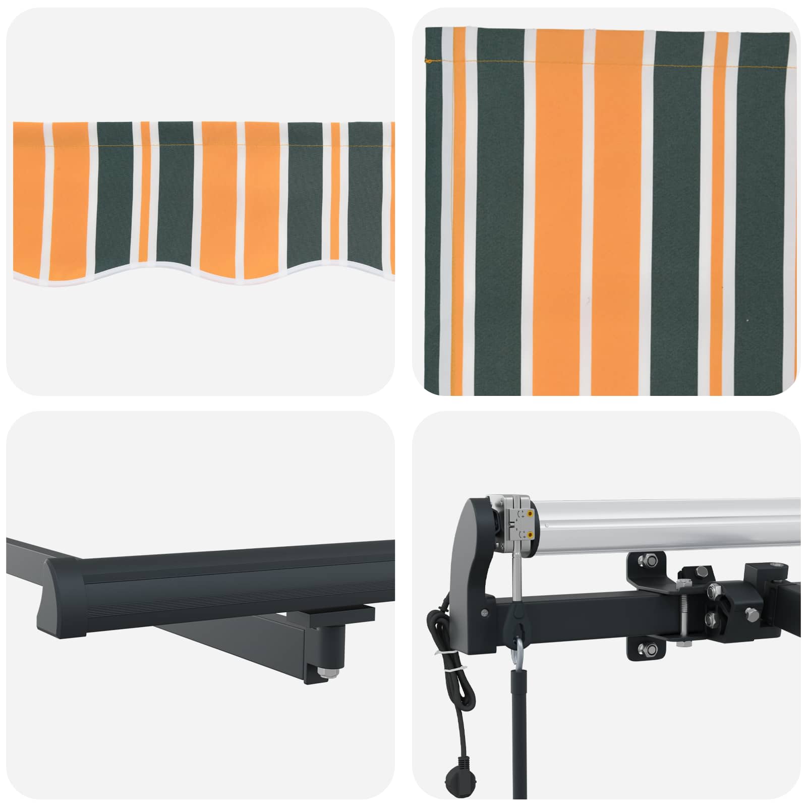 Inklapbaar Zonnescherm Groen en geel 450 × 350 cm image 8