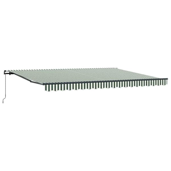 vidaXL Kokkuvolditav varikatus Roheline ja Valge 450 &times; 350 cm