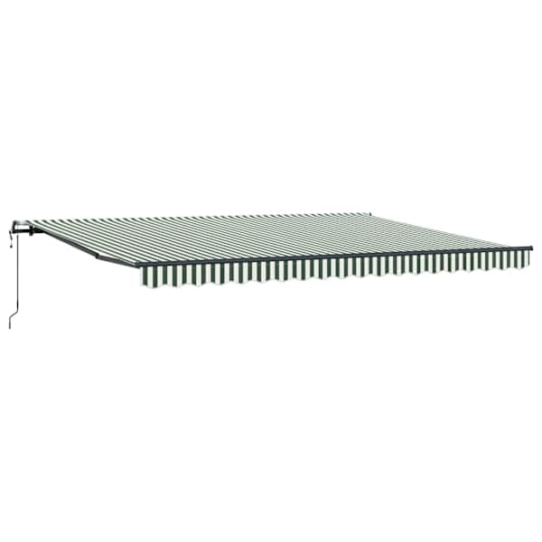 vidaXL Kokkuvolditav varikatus Roheline ja Valge 450 &times; 350 cm