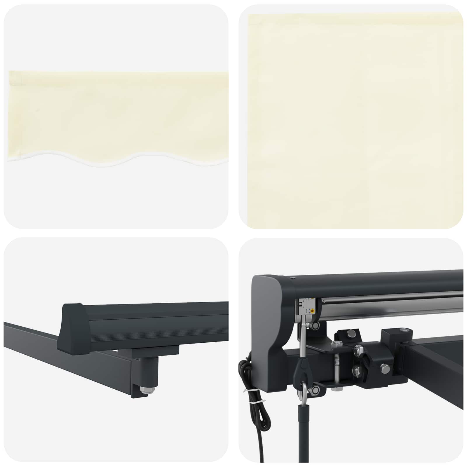 Zijde Frame Crème 500 × 300 cm Polyester met PU-coating image 8