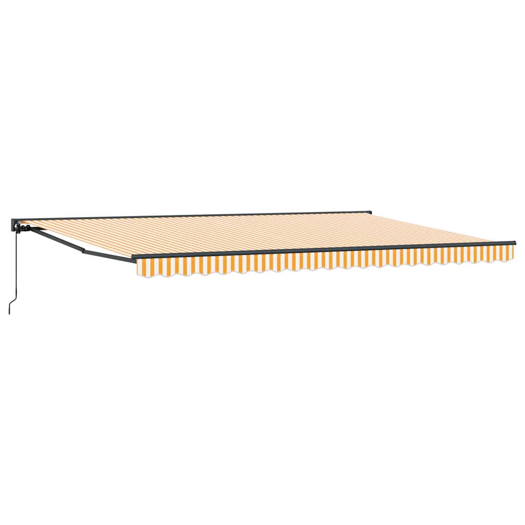 Vetoutuva markiisi Oranssi ja valkoinen 500×300 cm