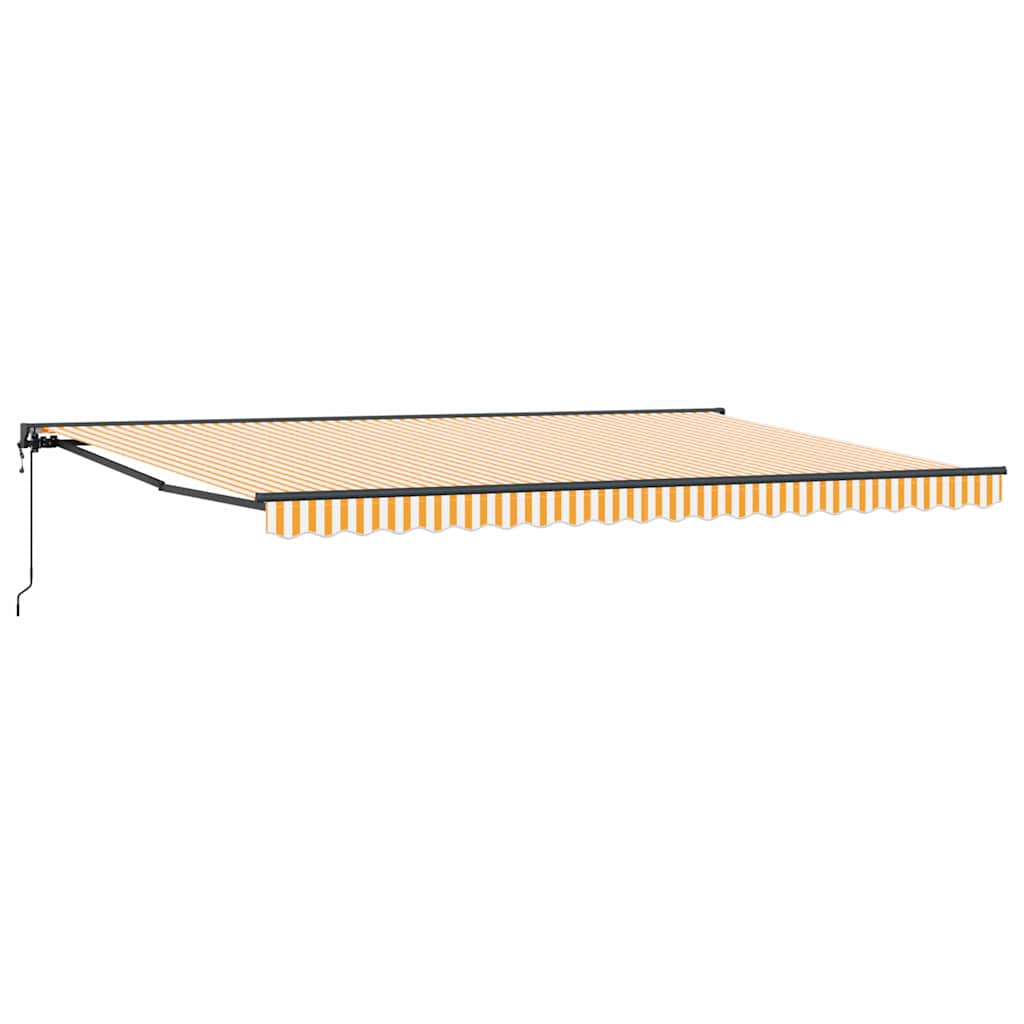 Vetoutuva markiisi Oranssi ja valkoinen 500×300 cm