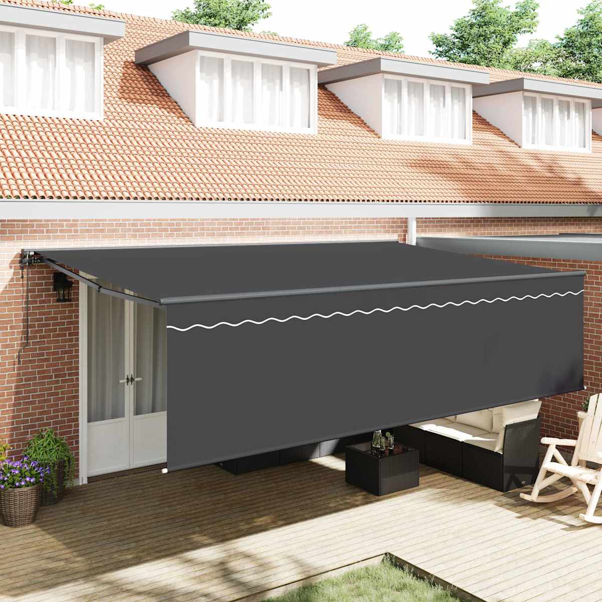 Udtrækkelig markise Antracit 500 × 300 cm