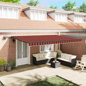 Retraktilna tenda oranžna in rjava 500 ×300 cm blago