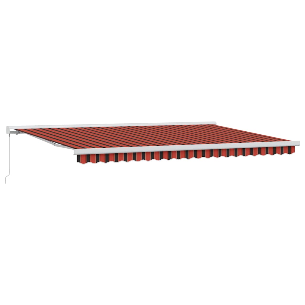Manuaalinen sisäänvedettävä markiisi oranssina ja ruskeana, 500×300 cm