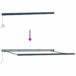 Retraktilna tenda Rdeča in črna 500 × 300 cm Tkanina in kovina - slika 9