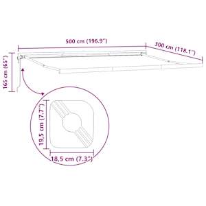 Senčnik Oranžna in Rjava 500 x 300 x 165 cm - slika 13