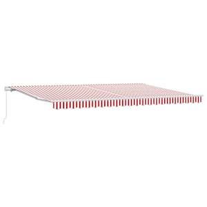 vidaXL Kokkuvolditav varikatus Punane ja valge 500 x 300 x 165 cm