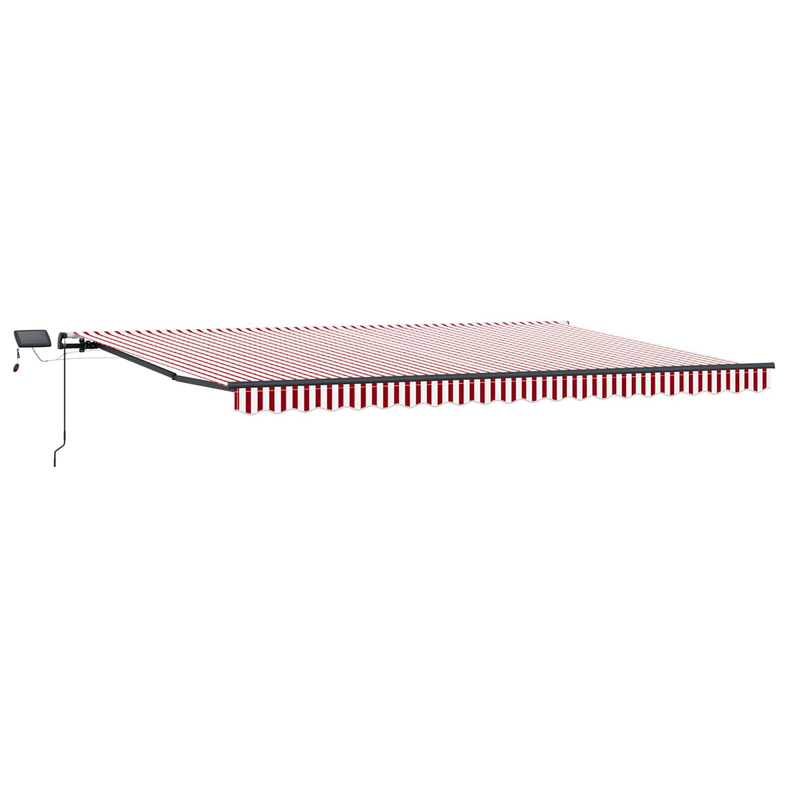 vidaXL Sklopná markíza Červená a Biela 500 × 300 cm Tkanina a hliník