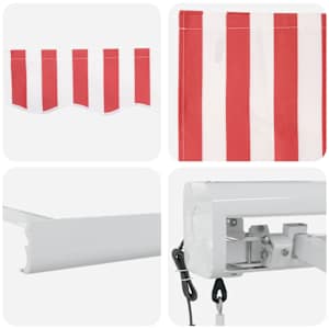 Markýza Červená a Bílá 500 × 300 cm Polyester a hliník - obrázek 8