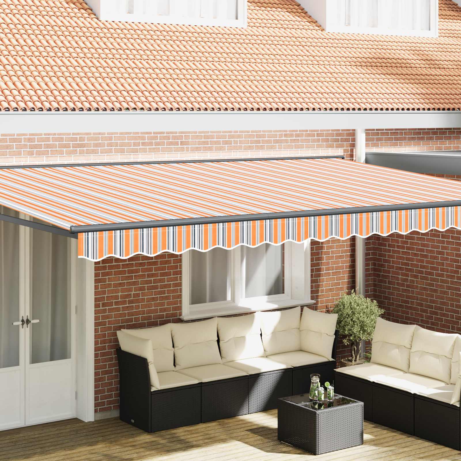 Zijde Frame Blauw en Oranje 500 × 300 cm image 1